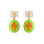 Amethyst and citrine lawn green earrings by Azga